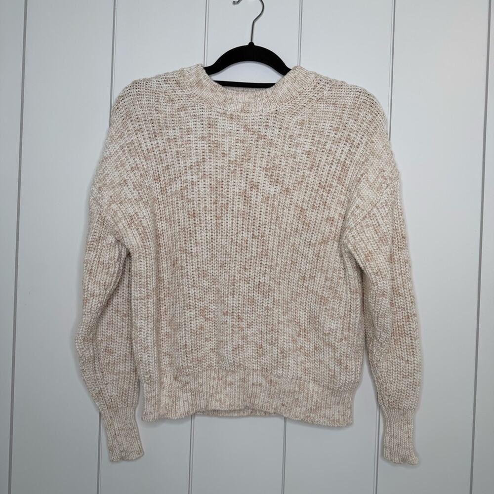J.Crew Chunky Knit Cotton Blend Sweater XXS Cream Neutral Oversized Cabincore